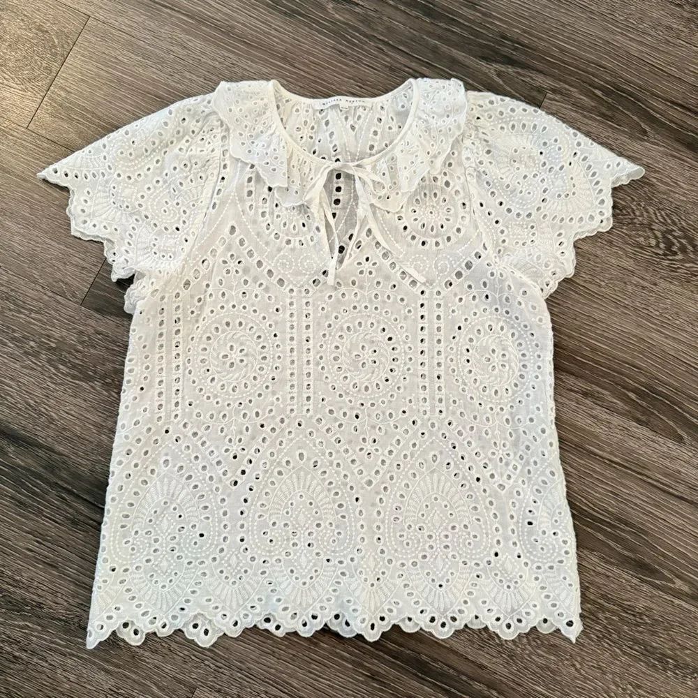 Melissa Nepton White Eyelet Blouse